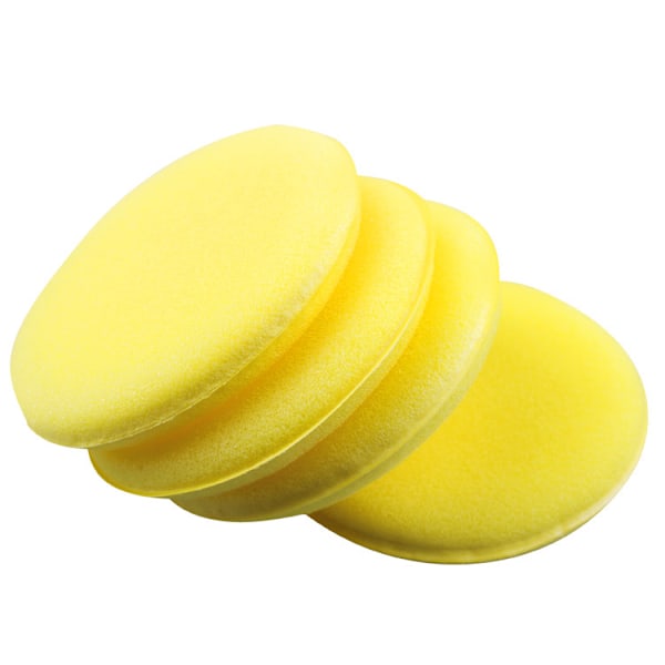 Yellow 24 Pack 10.2cm Round Foam Car Wax Applicator Pads for Car Wax Applicator