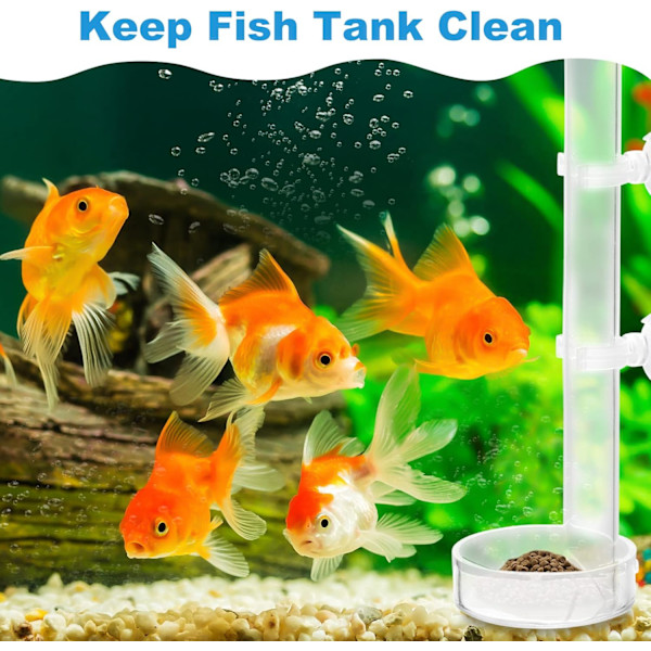 Klar Akryl Räkfoderrör Hållbar Räkfoder Fiskmatare med 2 Sugkoppar och Skål för Akvarium 20cm