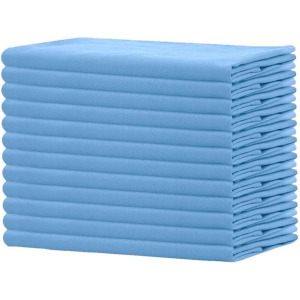 Airy Blue - 12-pack - Bomullsöverdimensionerade middagsservetter 43 CM x 43 CM (16,93 tum x 16,93 tum)
