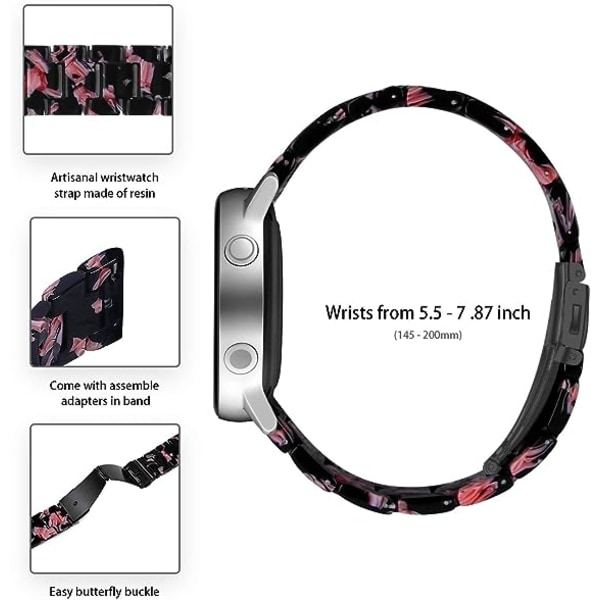 Kompatibel med Galaxy Watch 3 Strap 45mm 46mm Resin Passer til 20
