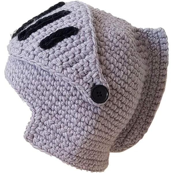 Gray Beard Winter Hat Handmade Knitted Warm for Men and Women