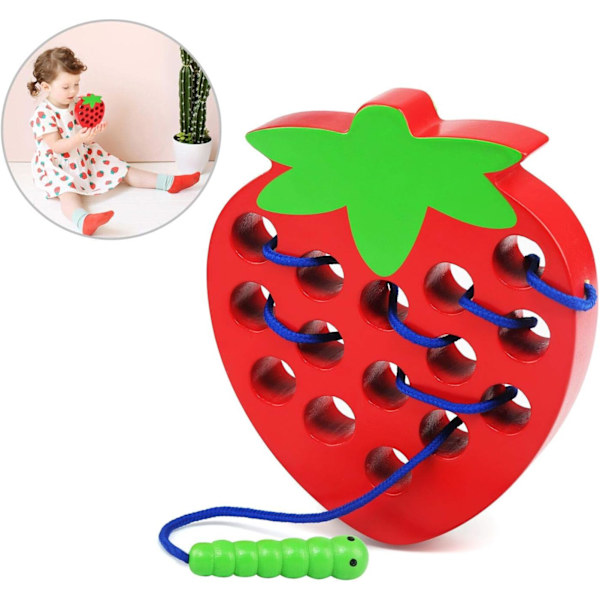 Träleksak, Montessori-aktivitet leksak jordgubbe träleksak