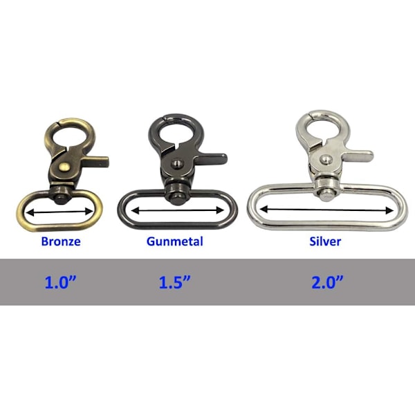 2,5×2,5×0,3 cm 8 stk. Stærke Zink Legering Webbing Rem Svingbar Udløser Klips Snap Hæk Lobster Spænder