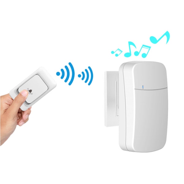 Trådløs dørklokke til hjemmet, elektronisk digital alarmpieper, sort