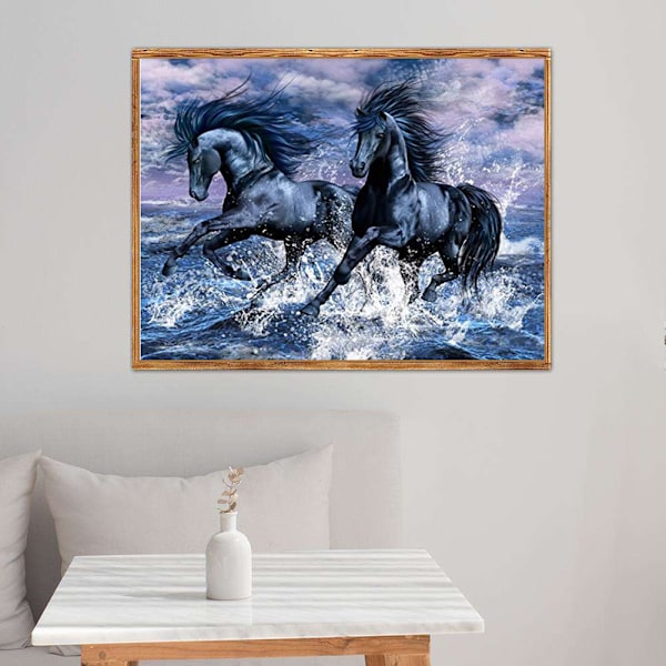 30 x 40 cm, hevosen laukkaus Timanttimaalaus Timanttibrodeeraus P