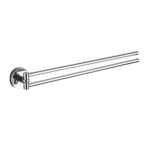 Kaksinkertainen pyyhekuivain kylpyhuoneeseen, 400 mm, piilokiinnitykset ruuveilla, metalli, kromi