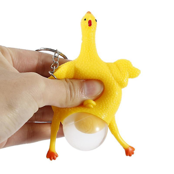 1 stk. Jokes Stressaflastningslegetøj Nyhed Sjovt Klem Tricky Gadgets Nøglering Kylling Æglæggende Høns