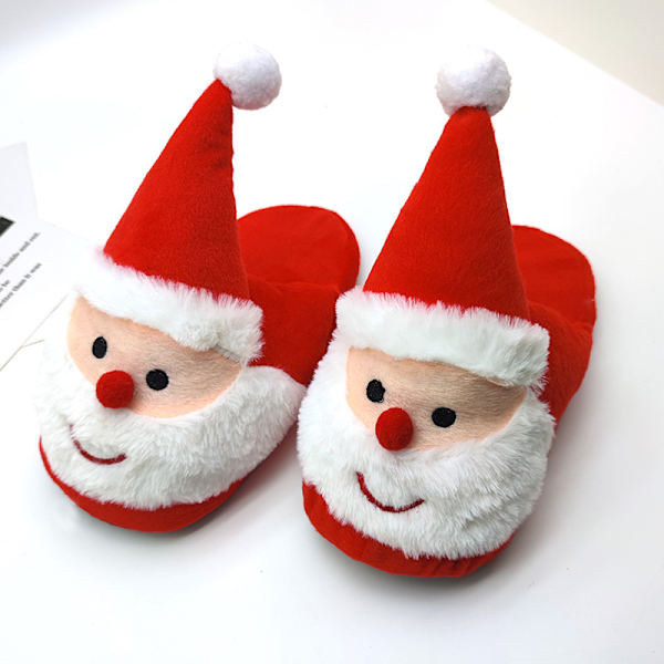 （Storlek 24 cm）Jultomtens julslippers plysch tomteslippers skor vinter varma tofflor jul