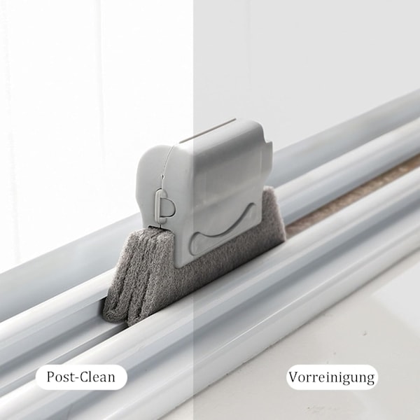 Paket med fönsterremsa-rengöringsborstar (meter, grå, grön) och 6 utbytbara bomullsrondeller, fönsterfåra-rengöringsborste, hand