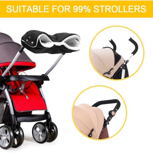 Handskydd för barnvagn med fleecefoder, Stroller Mitte