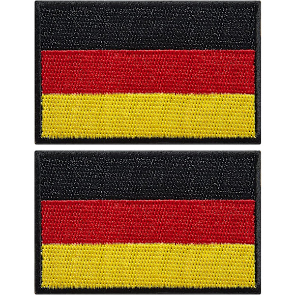 2 stk. tyske flag-patches - broderede patches - tyske flag -