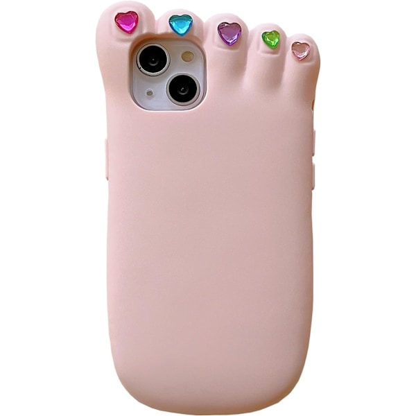 Etui til iPhone 13 3D Kawaii Telefonetuier Sjove Søde Tegneserie Fod Negleforstærkning Cover Blød Silikone Gel Drop Beskyttelsesetui Kvinder Piger til iPhone 13