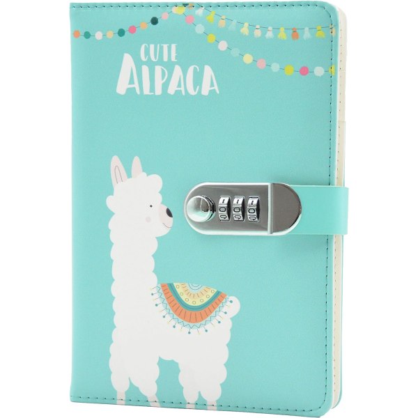 145x210 mm, Creative PU Leather Journal Writing Notebook (Alpaca), A5 Dagbok med Code Travel Notebook