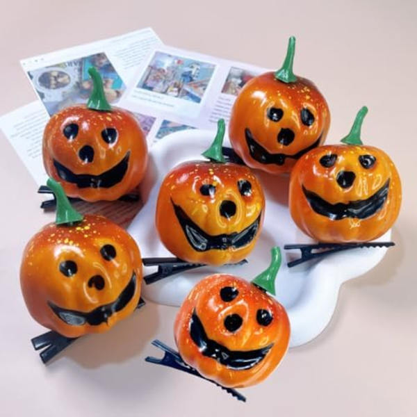 Halloween-hiuspinnit Kurpitsa-hiuspinnit Hymyilevä Kasvo söpö Halloween-hiuspinni juhla-pääasuste Hiusasusteet