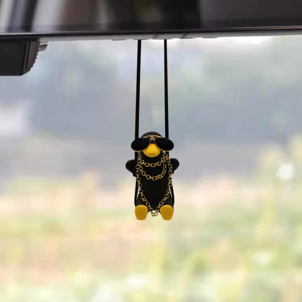 1 Pack Swing Duck Car Ornament, Cute Car Mirror Hanging Acce