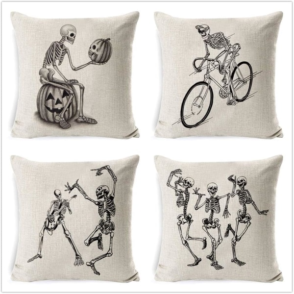 4 Pieces Halloween Pillow Covers Halloween Throw Pillows Hallowee