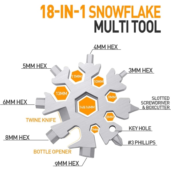 2 stk Multifunksjonelle Snø Nøkler Snø Verktøy Bærbar Combi