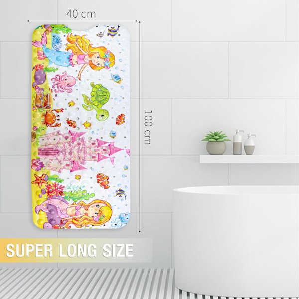 Skridsikker bademåtte 100x40cm, skridsikker badekar måtte med 200 sugekopper