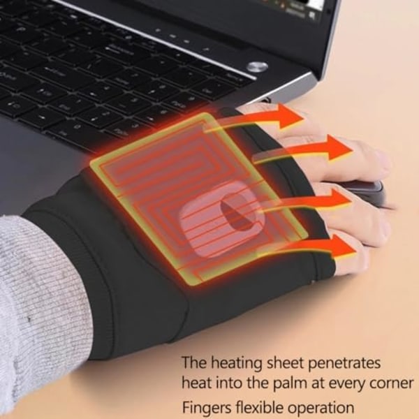 Laddningsbara USB-uppvärmda smarta handskar, vintervarma handskar med justerbar temperatur, kontorsspel utomhus varma handskar