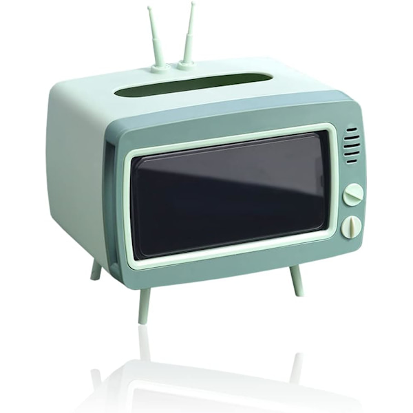 1 st TV-formad servetthållare, multifunktionell fyrkantig servetthållare för telefon, lämplig för Green