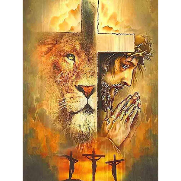 30 × 40 Jeesus leijona timanttimaalaus (30 * 40, 1 kpl) Diamond
