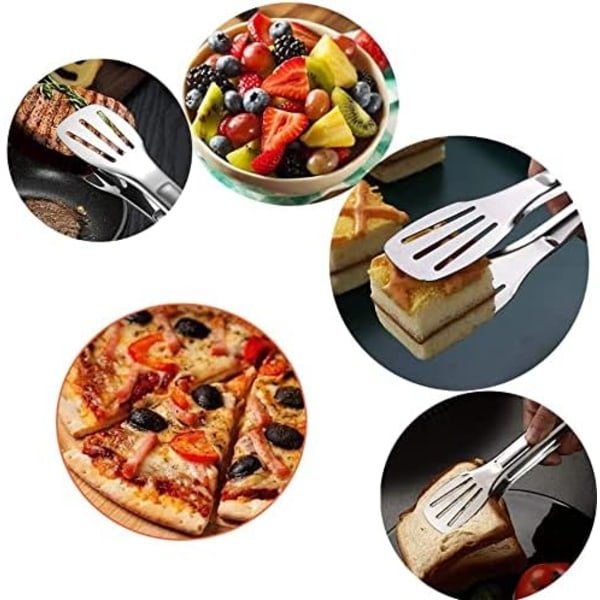 Serveringstang Kjøkken Tenger, Buffet Tenger, Rustfritt Stål Mat Tenger Serveringstang, små tenger 6 Pakk (24cm)