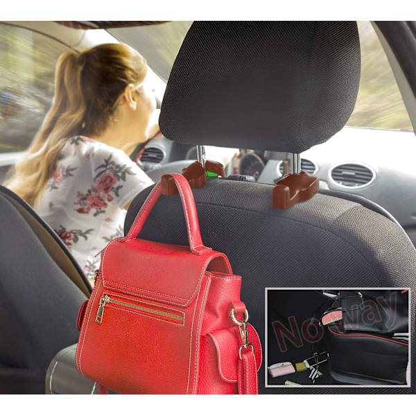 2 kpl auton lompakon koukut, auton pääntuen koukut, pääntuen H