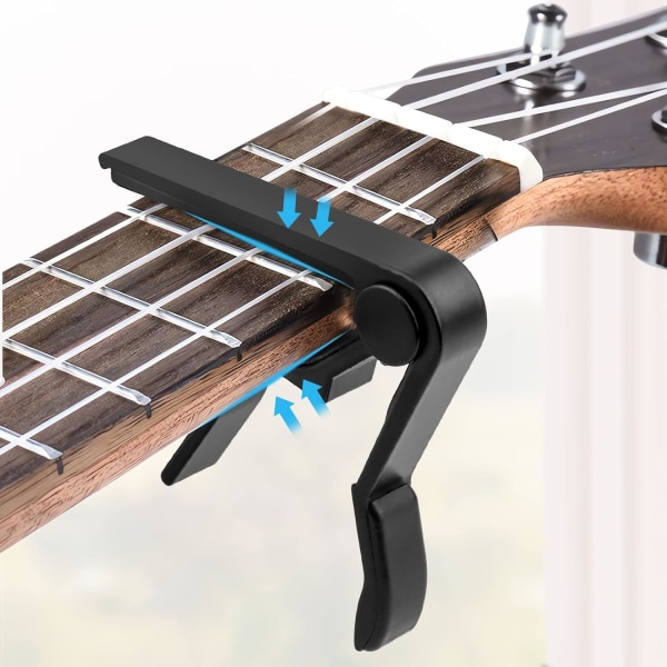 Akustisk elektrisk gitarr capo folk ukulele basgitarr aluminiumlegering med 5 gitarrspelare