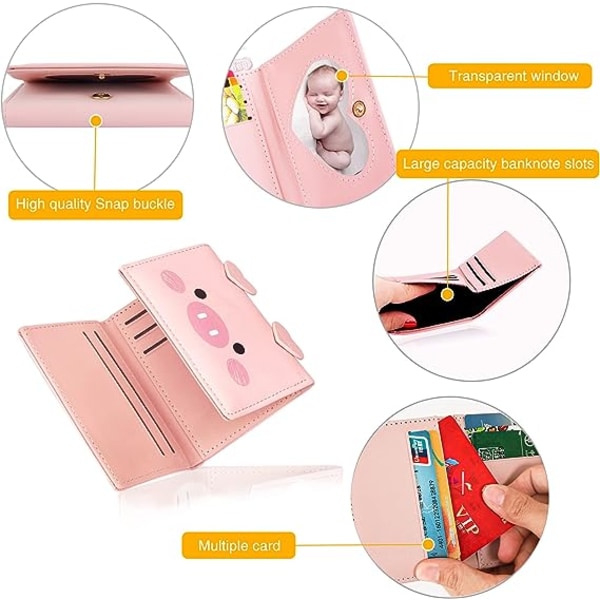 Søde tegnebøger til kvinder, små RFID-blokerende læder-trifold