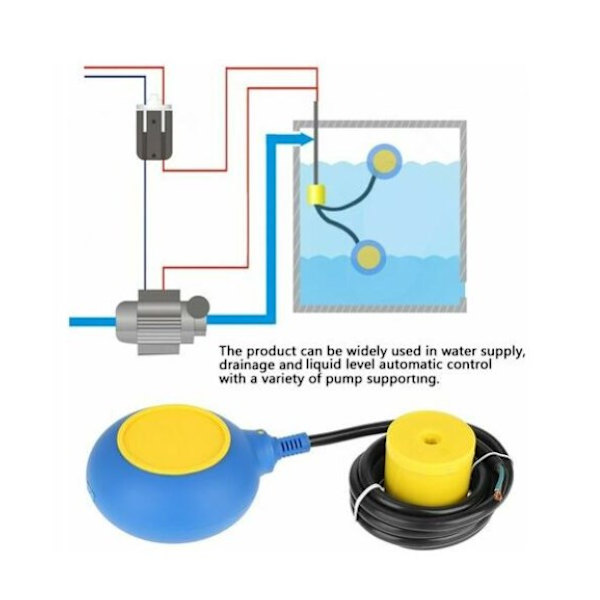 Float Switch Vandstandskontrol Tank 2m Rund 220V