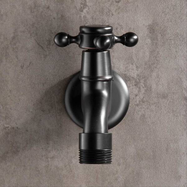 Moderne Sort Bronze Enkelt Kold Vandhane Udendørs Havevæg Bibcock Hane Badeværelse Vaskemaskine Mop Vandhaner DX04B