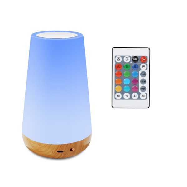 LED-nattelys, sengebordslampe, farveskiftende touch-nattelys