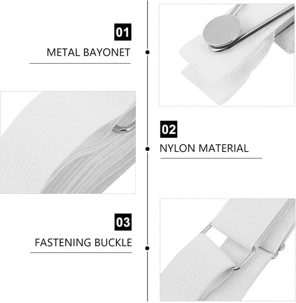 Dynefester, 4 deler, hvite metall- og elastiske klips, dynetrekkfester for daglig bruk