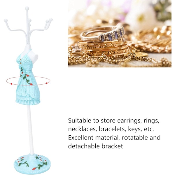 Mannequin smyckesdisplay (stil 3), örhänge halsband ring smyckeshållare display stativ prinsessa klänning