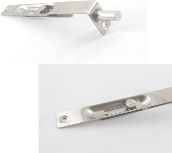 4\" Infälld dörrlås i rostfritt stål med skruvar silver (4-pack)