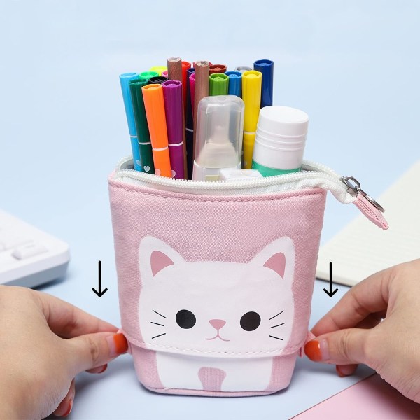 3-pack stående case för flickor, Boba Cat Pop Up Penci