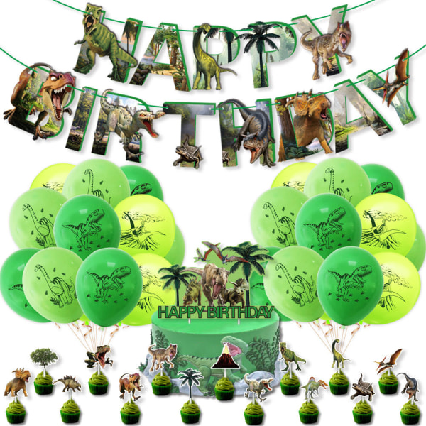 1 set dinosauruksen syntymäpäiväjuhlakoristeita, dinosaurusteema