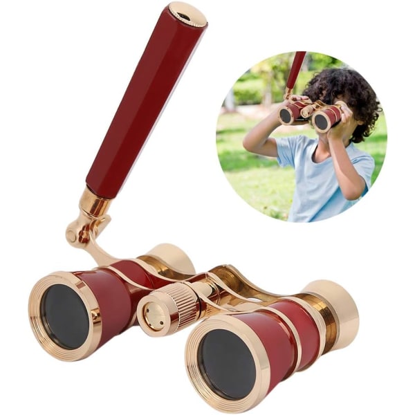 3X25 Operabrillekikkert, lett og kompakt mini bærbart optisk glassteleskop med Bu