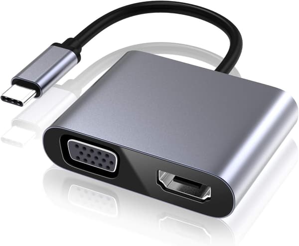 USB-C - VGA HDMI -sovitin, Type C - VGA HDMI 4K UHD -muunnin