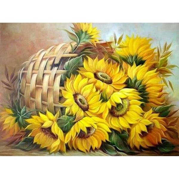 30 x 40 cm, auringonkukan Diamond Painting -kirjonta