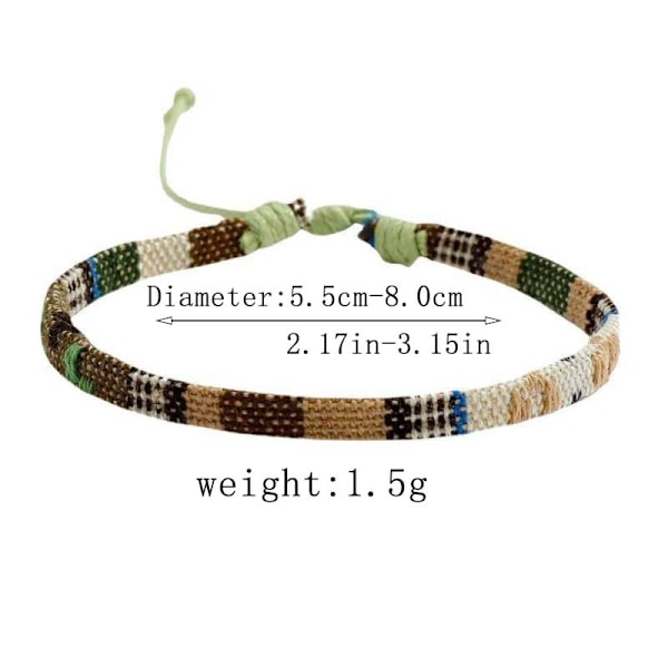 12 stk. Strandarmbåndssæt til mænd og kvinder, Surfer Mænd Armbånd Flettet Boho Sommerarmbånd Justerbart Mænds Armbånd