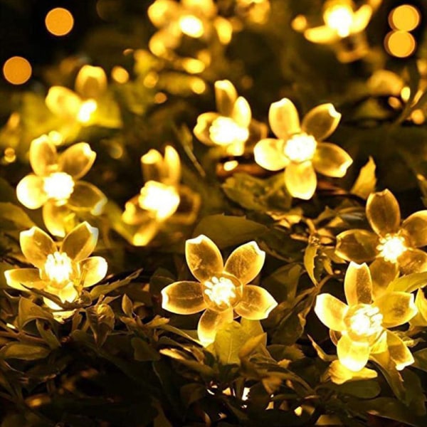 Guirlande lumineuse solaire, forme de fleur de cerisier, Terras