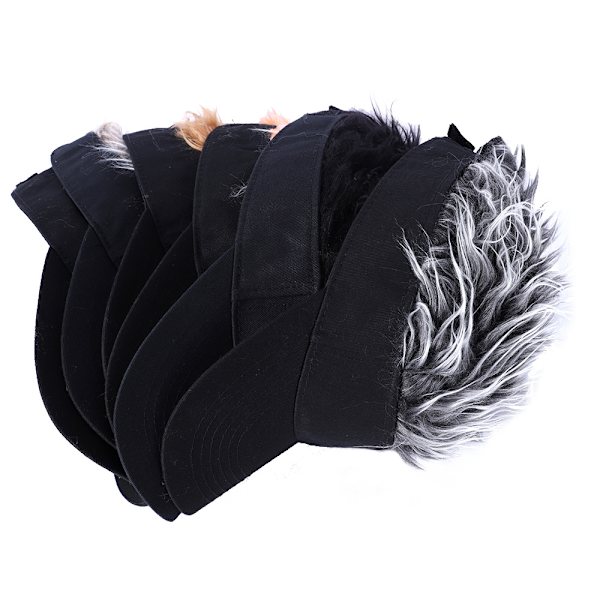 Herr Novelty Spiked Hair Visor Sol Roliga Golfhattar Fake Peruk Peaked Justerbar Baseballkepsar - kaki
