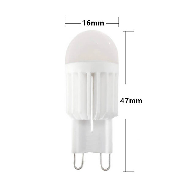 G9 LED 6W Varm Hvit 2700K, 600LM, AC 220-240V, Halogen G9 6W Ekvivalent