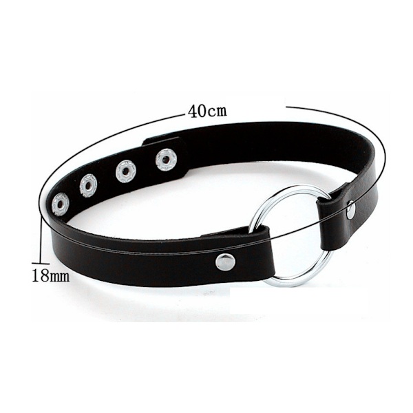 2 Bijoux Collier Ras de Cou Homme Femme Cercle Anneaux Corde Cuir