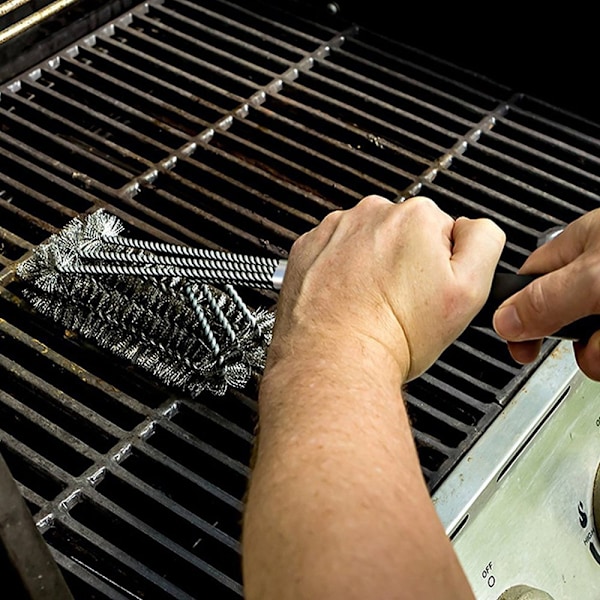 Grillbørste Langt Håndtak Rustfritt Stål Børstehår Anti-brennsikker Sikkerhet for Grilling Piknik