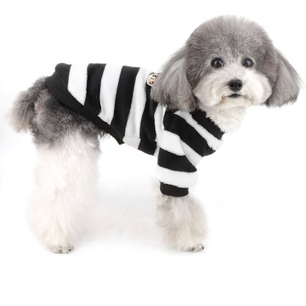 (nior S) Vinter Sweater Fleece Frakke til Små Hunde Varmt Stribet Cl
