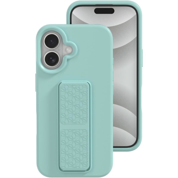 (16 Pro Max, Pink) Ohut kuori iPhone 16/16 plus/16 pro/16 pro max:lle, Nestemäinen silikonikuori, Rannehihna Taitettava jalusta