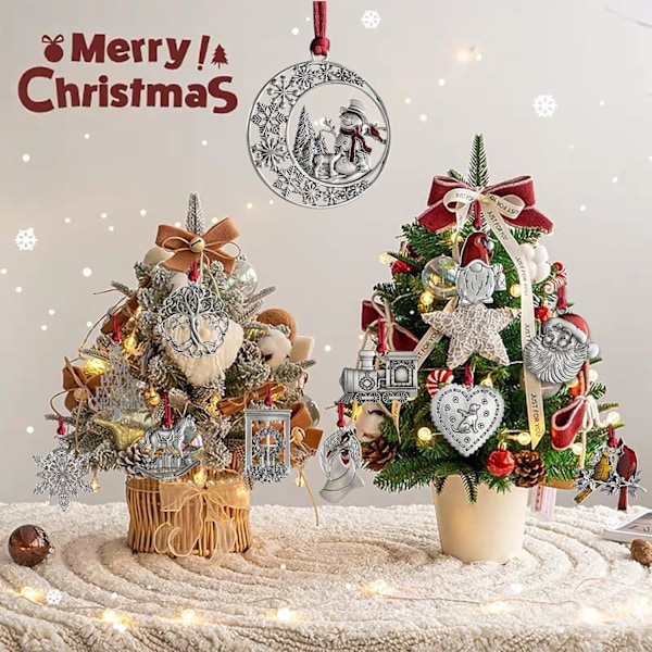 1 stk Solid Pewter Juletrær Ornament Håndlaget Metall DIY Henge Håndverk Samleobjekter for Juletrær Hjem Pa