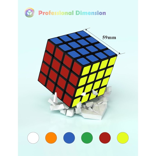 Rubiks kub, avtagbar Rubiks kub, extremt hållbar, färgglad 4x4x4